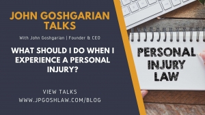 JP Gosh Law Talks for Westview, FL - What Should I Do When I Experience a Personal Injury?